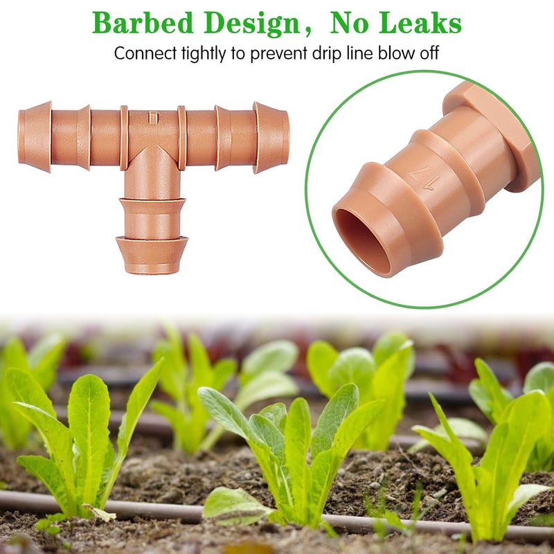 Gardrip Drip Irrigation Barbed Tee：30 Pack Drip Irrigation Tee Parts Fits for 1/2 Inch Drip Irrigation Tubing 17mm 0.600" ID for Patio Lawn Garden - Image 3